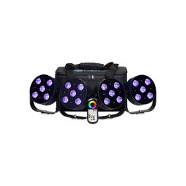 COLOR KEY Set de 5 Focos LED RGBWA-UV Inalámbricos con Maleta