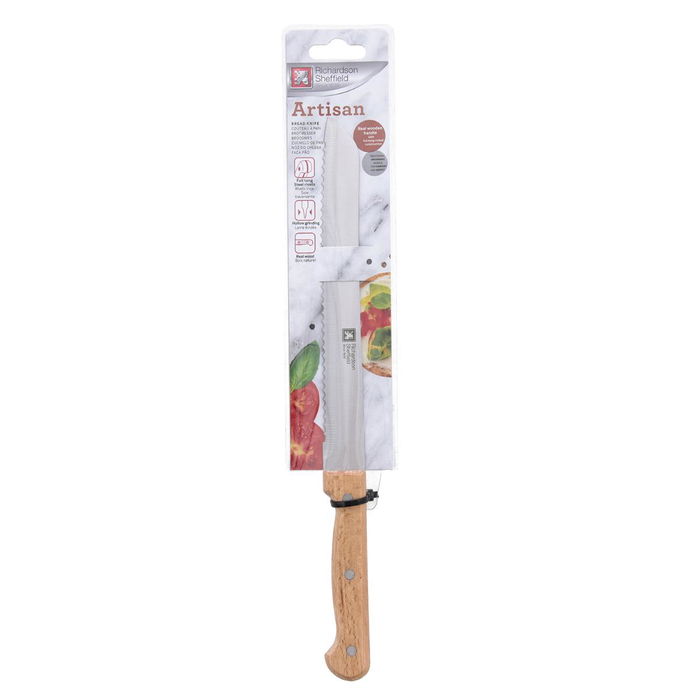 Cuchillo de Pan Acero Inoxidable Artisan Madera Richardson Sheffield 23 cm (6 Unidades)