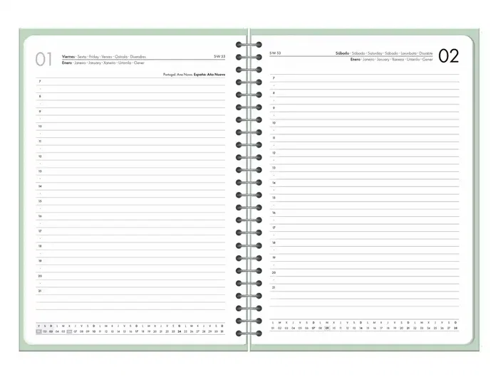 Liderpapel Agenda Oficina 2027 Día Página A4 Verde