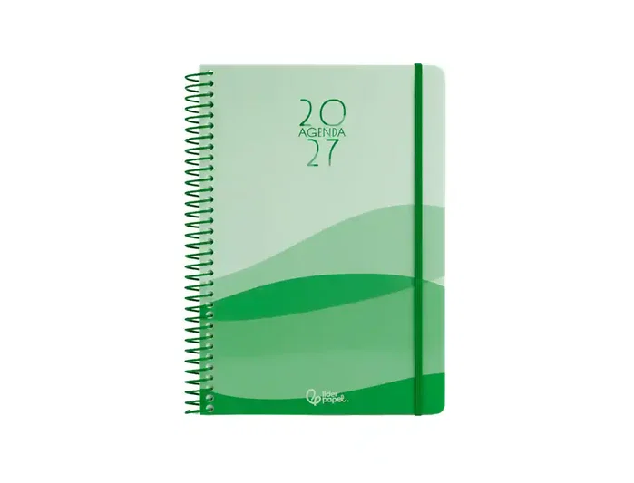 Liderpapel Agenda Oficina 2027 Día Página A4 Verde