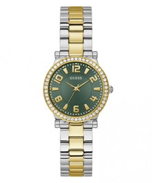 Guess GW0686L2 con correa dorada y esfera verde
