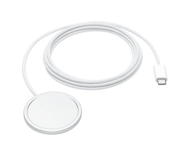 Apple MGDM4ZM/A Cargador MagSafe Inalámbrico de 25W con Cable USB-C Blanco de 2m para iPhone 12-17, AirPods, Qi2, Carga Rápida