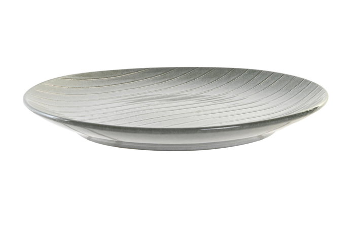 DKD Home Decor Juego de Platos de Gres Esmaltado con Rayas Verdes DKD Home Decor Juego de Platos de Gres Esmaltado con Rayas Verdes