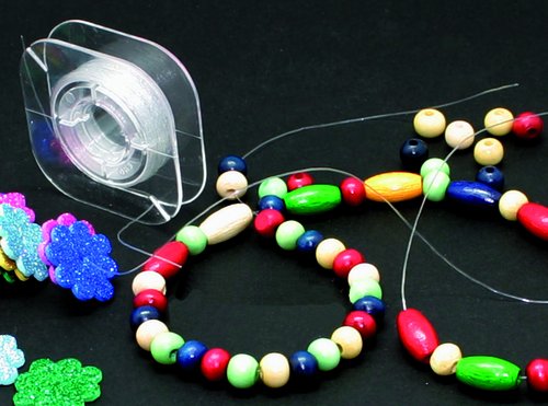 NIEFENVER Pack de 4 carretes de hilo elástico transparente para pulseras y collares NIEFENVER Pack de 4 carretes de hilo elástico transparente para pulseras y collares