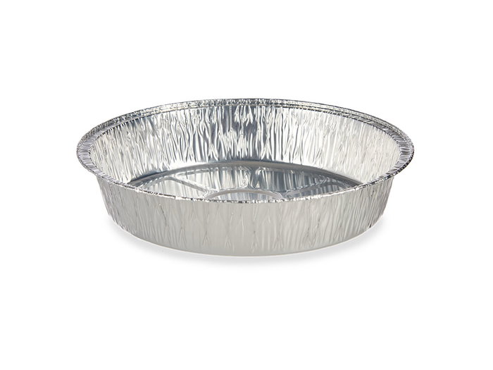 Kinvara - Set de 6 Bandejas Redondas de Aluminio, 21.5 cm de Diámetro x 5.5 cm de Alto, 700 ml, Apto para Horno (No Microondas), Color Plata (Set de 24)