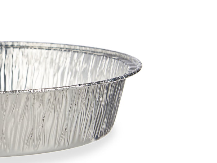 Kinvara - Set de 6 Bandejas Redondas de Aluminio, 21.5 cm de Diámetro x 5.5 cm de Alto, 700 ml, Apto para Horno (No Microondas), Color Plata (Set de 24)