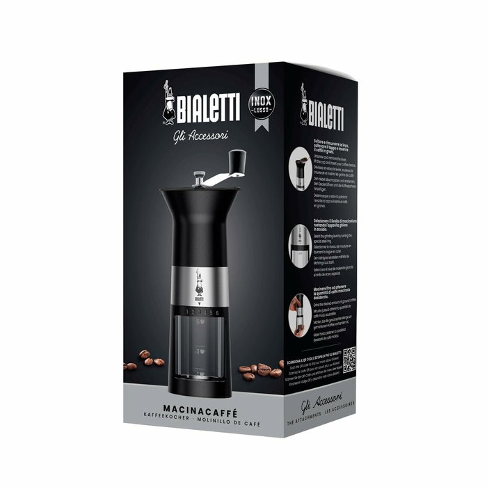 Bialetti MCPRO001 Triturador manual con cuchillas de acero inoxidable - Negro
