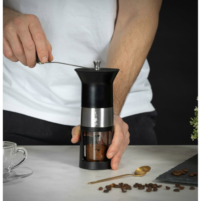 Bialetti MCPRO001 Triturador manual con cuchillas de acero inoxidable - Negro