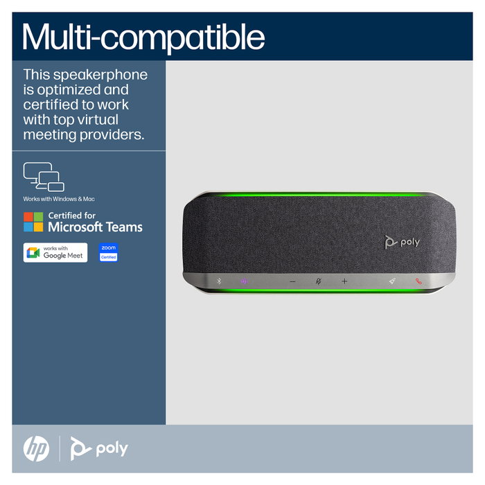 HP Poly Sync 40 Freisprecheinrichtung (Konferenzlösung), Teams zertifiziert, Bluetooth, USB-A & USB-C