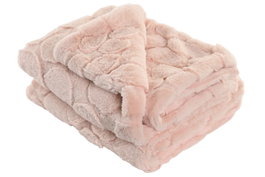 DKD Home Decor Manta de Poliéster Rosa Palo 130x170 cm para Sofá