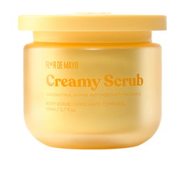 Flor De Mayo Body Scrub Exfoliante Corporal Cremoso Piedra Volcánica Almendras Dulces Cacao 170 ml
