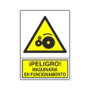 DUVER Señal Adhesiva de Peligro Maquinaria en Funcionamiento 148x105 mm