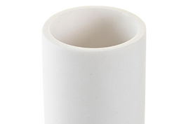 DKD Home Decor Vaso Basicos Blanco Marron Resina Acacia 2 Unidades 7 x 10.6 x 7 cm