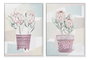 DKD Home Decor Cuadro PS Lienzo 53x4,5x73 Maceta Surtido de 2 Unidades