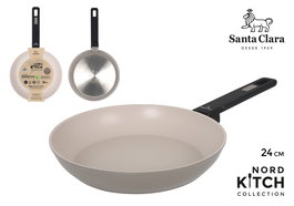 Santa Clara - Sartén 24 cm de Aluminio Forjado, Fondo Antiadherente Total Induction "Nordkitch" (6 Unidades)