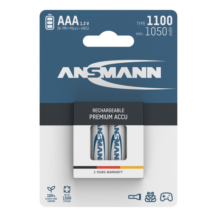 Ansmann Pilas Recargables NiMH Micro AAA 1100 1050 mAh (Pack de 4) Ansmann Pilas Recargables NiMH Micro AAA 1100 1050 mAh (Pack de 4)