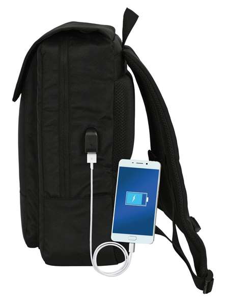 Safta Mochila con solapa portátil 13,3'' + USB Real Betis Balompié Premium Negra 29x39x12cm