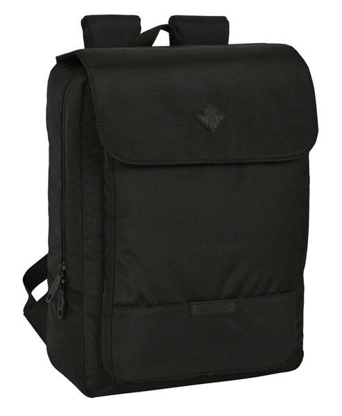 Safta Mochila con solapa portátil 13,3'' + USB Real Betis Balompié Premium Negra 29x39x12cm
