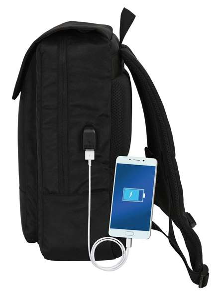 Safta Mochila con solapa portátil 13,3'' + USB Real Betis Balompié Premium Negra 29x39x12cm