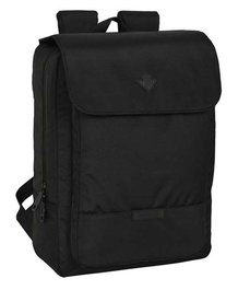 Safta Mochila con solapa portátil 13,3'' + USB Real Betis Balompié Premium Negra 29x39x12cm