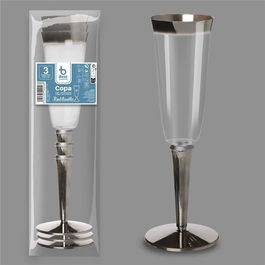 Best Products Copa de Cava Reutilizable 180 cc, Pack 3 Unidades, Plástico