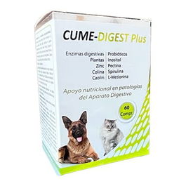 CUMEDIET Digest Plus 60 Comp Veterinaria Complemento Alimenticio Enzimas Probióticos Perros Gatos