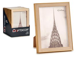Giftdecor Portafoto Oro Color Madera 15x20 cm (Set de 24)