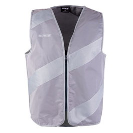 Wowow Roadie Chaleco de Seguridad Reflectante Blanco y Gris Talla XL