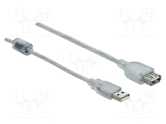 DeLOCK Cable de extensión USB 2.0 Tipo-A macho a Tipo-A hembra, 1 m, transparente DeLOCK Cable de extensión USB 2.0 Tipo-A macho a Tipo-A hembra, 1 m, transparente