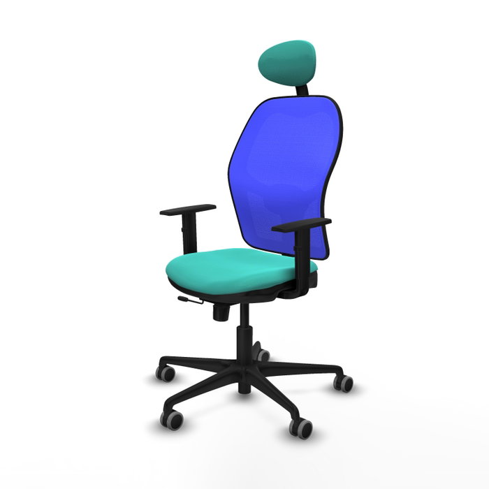 PIQUERAS Y CRESPO Silla de oficina Jorquera Sincro/Traslack Turquesa y Azul