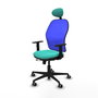 PIQUERAS Y CRESPO Silla de oficina Jorquera Sincro/Traslack Turquesa y Azul