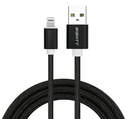 Eightt ECI-2B-2M Cable USB A a Lightning de 2 Metros Trenzado en Nylon Negro para iPhone y iPad
