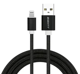 Eightt Cable Lightning a USB A de 2 metros, Nylon trenzado, Negro
