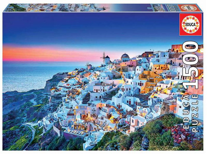 Educa Puzzle Santorini 1500 Piezas - Puzzle de Paisaje para Adultos, Edad Recomendada 12+ Años, Idioma Español e Inglés