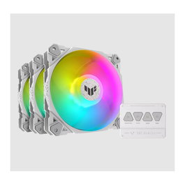 ASUS TUF GAMING TF120 ARGB Ventilador para PC 120mm, 3-Pack, Blanco, PWM, Controlador Incluido - Edición Blanca
