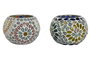 DKD Home Decor Portavelas Estilo Indio Multicolor 11 x 7 x 11 cm (6 Unidades)