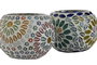 DKD Home Decor Portavelas Estilo Indio Multicolor 11 x 7 x 11 cm (6 Unidades)
