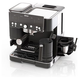 Ninja ES601EUBK Luxe Café Premier Máquina Espresso, Molinillo Integrado 25 Niveles, Espumador de Leche, 2 L, Negro/Acero Inoxidable