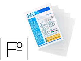 Elba Dossier Uñero Standard Folio Piel Naranja Transparente 140 Micras Caja 100 Ud