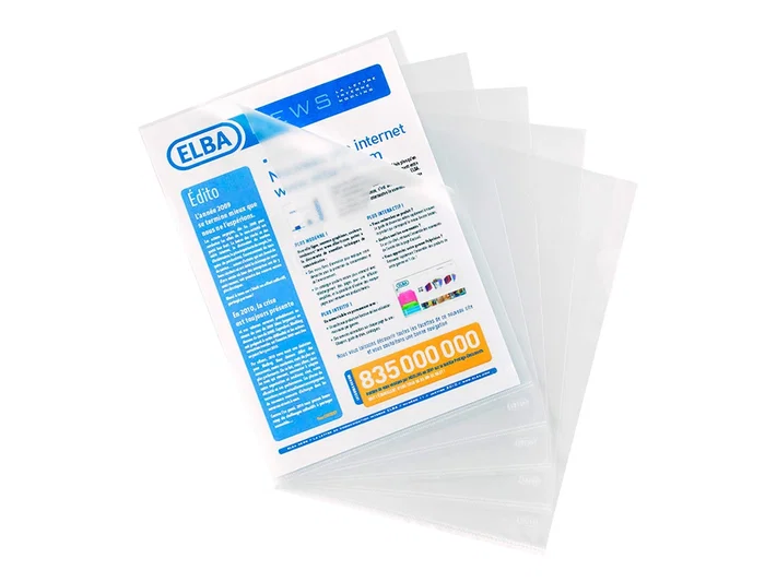 Elba Dossier Uñero Standard Folio Piel Naranja Transparente 140 Micras Caja 100 Ud