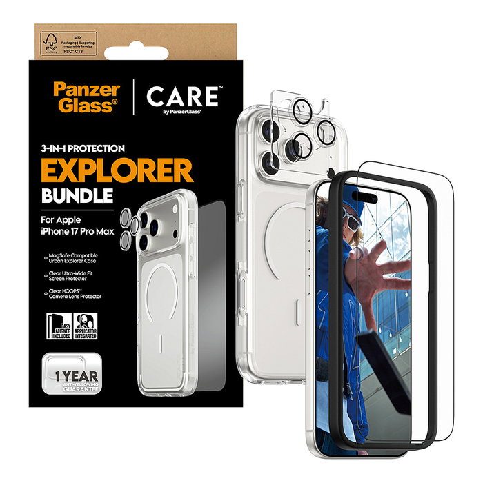 PanzerGlass CARE 3-in-1 Explorer Set para iPhone 17 Pro Max