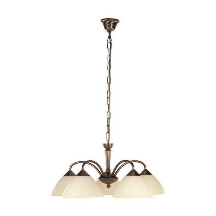 RABALUX Lámpara Colgante Regina 5xE14 con Pantallas de Cristal Crema