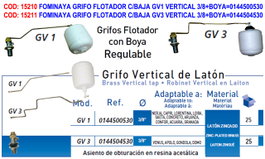 FOMINAYA Grifo Flotador GV1 Vertical 3/8 con Boya