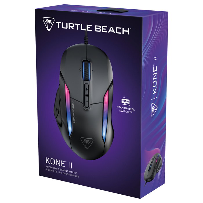 Turtle Beach Kone II Ratón Gaming Ergonómico RGB Óptico 26000 DPI Negro