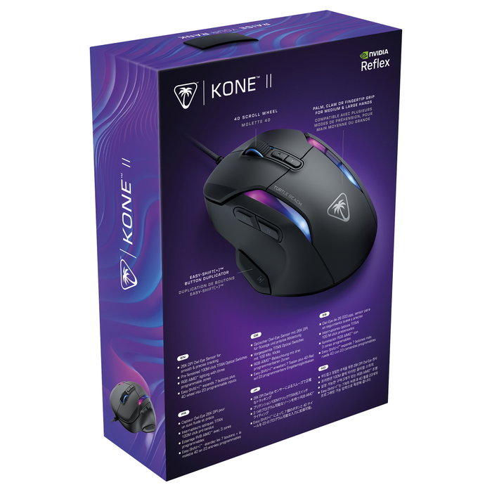 Turtle Beach Kone II Ratón Gaming Ergonómico RGB Óptico 26000 DPI Negro