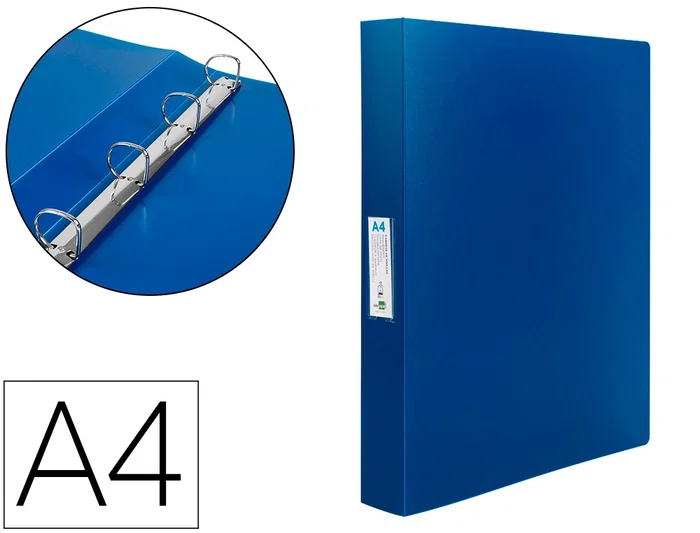 Liderpapel 43432 Carpeta 4 Anillas 25 mm Polipropileno Din A4 Azul Translucido Liderpapel 43432 Carpeta 4 Anillas 25 mm Polipropileno Din A4 Azul Translucido