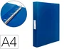Liderpapel 43432 Carpeta 4 Anillas 25 mm Polipropileno Din A4 Azul Translucido