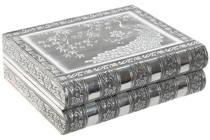 Joyero Indio DKD Home Decor Plateado Verde 18.8 x 7.6 x 22.5 cm