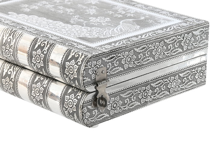 Joyero Indio DKD Home Decor Plateado Verde 18.8 x 7.6 x 22.5 cm