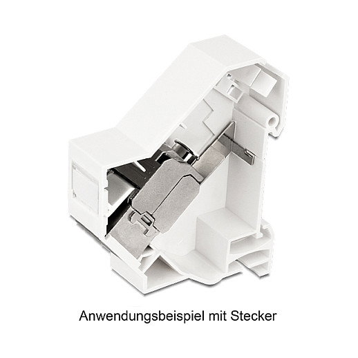 DeLOCK 86232 Soporte Keystone para riel DIN con conexión a tierra, Blanco DeLOCK 86232 Soporte Keystone para riel DIN con conexión a tierra, Blanco